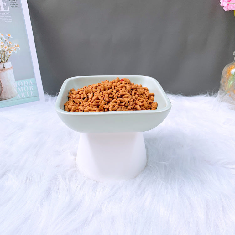 Wide Ceramic Cat Bowl for Whisker Relief and Easy Feeding