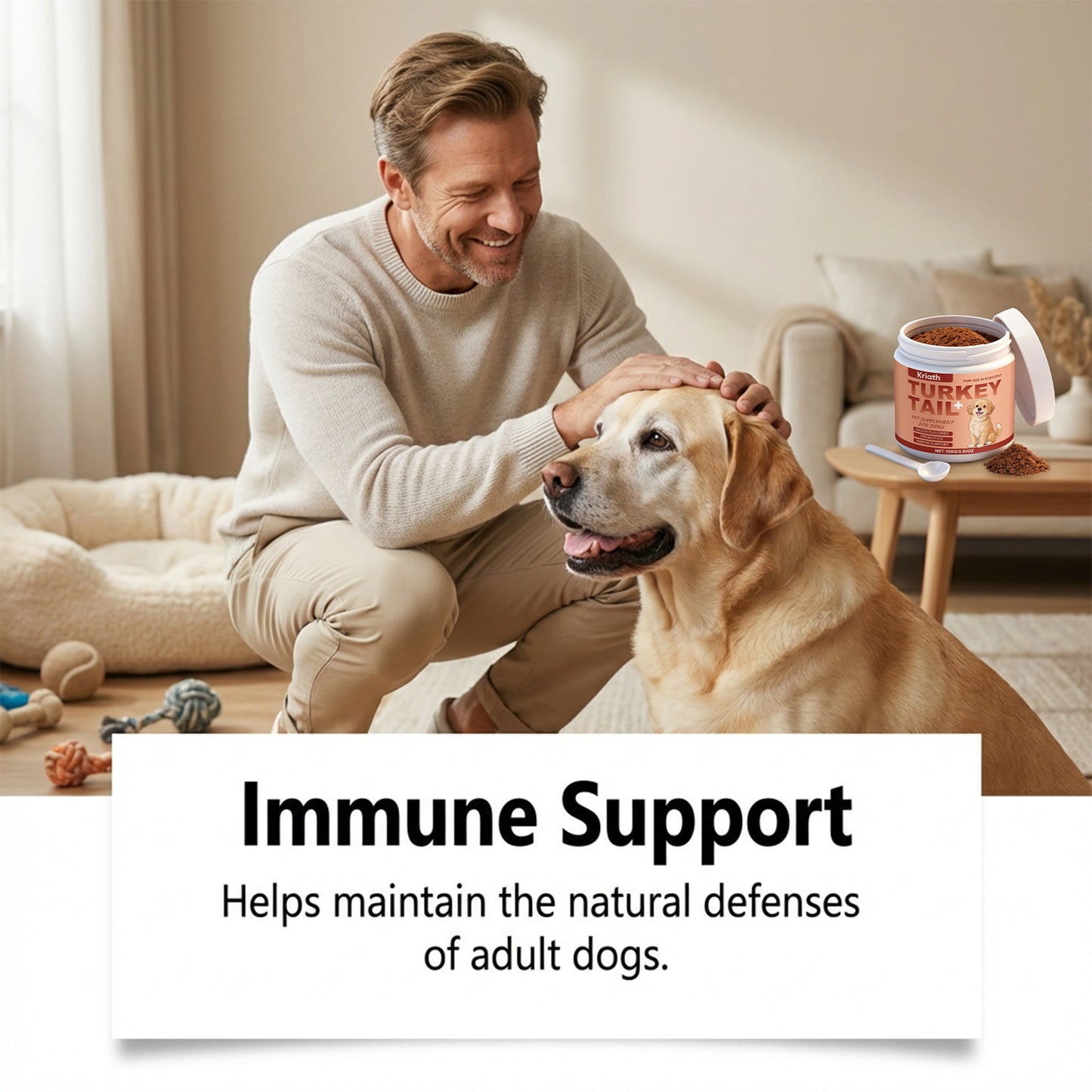 Dog Immune Support With Turkey Tail Mushroom And Probiotics