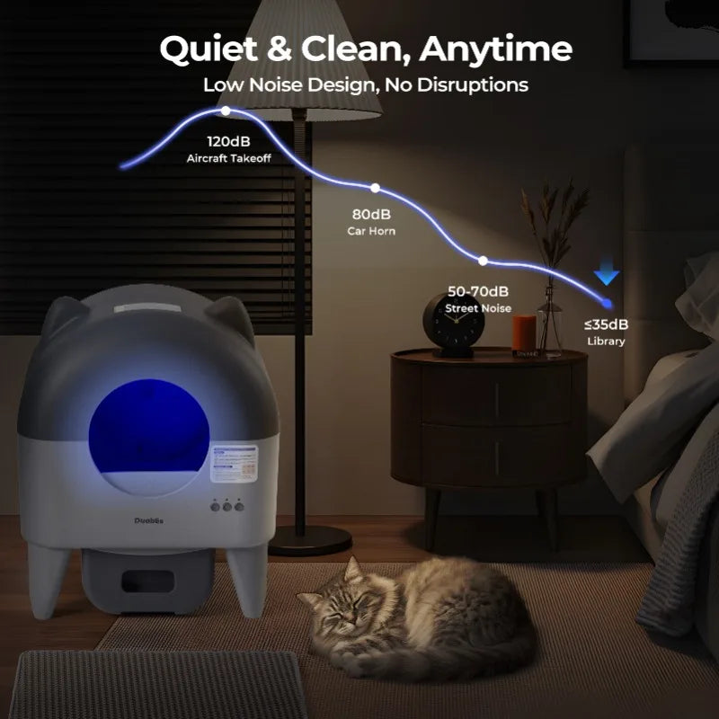 Automatic Self Cleaning Cat Litter Box With App Control