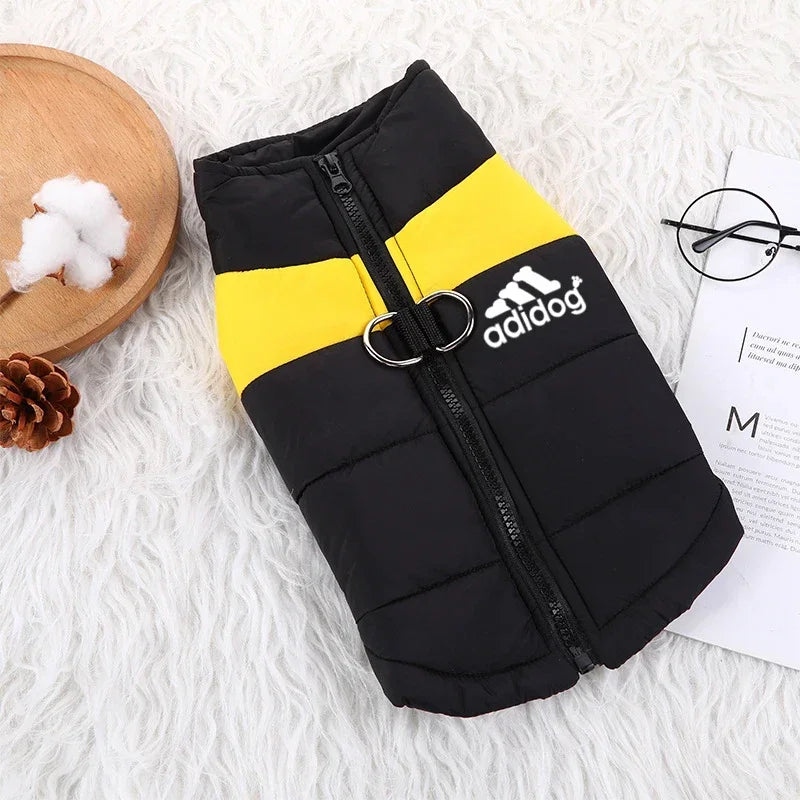 Waterproof Padded Dog Coat With Zipper For Winter Weather