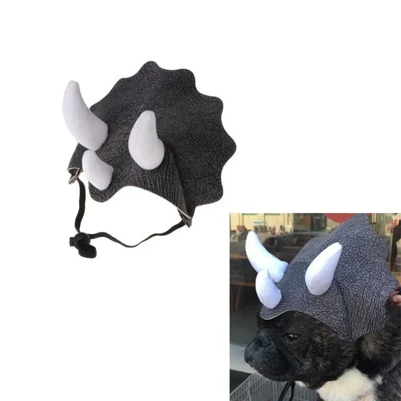 Triceratops Dinosaur Pet Costume Hat For Cats And Dogs