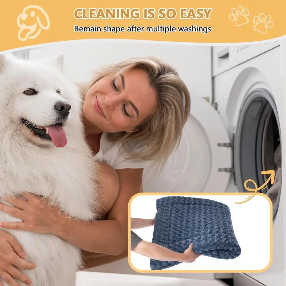dog bed mat washable reversible dog crate pad soft fluffy