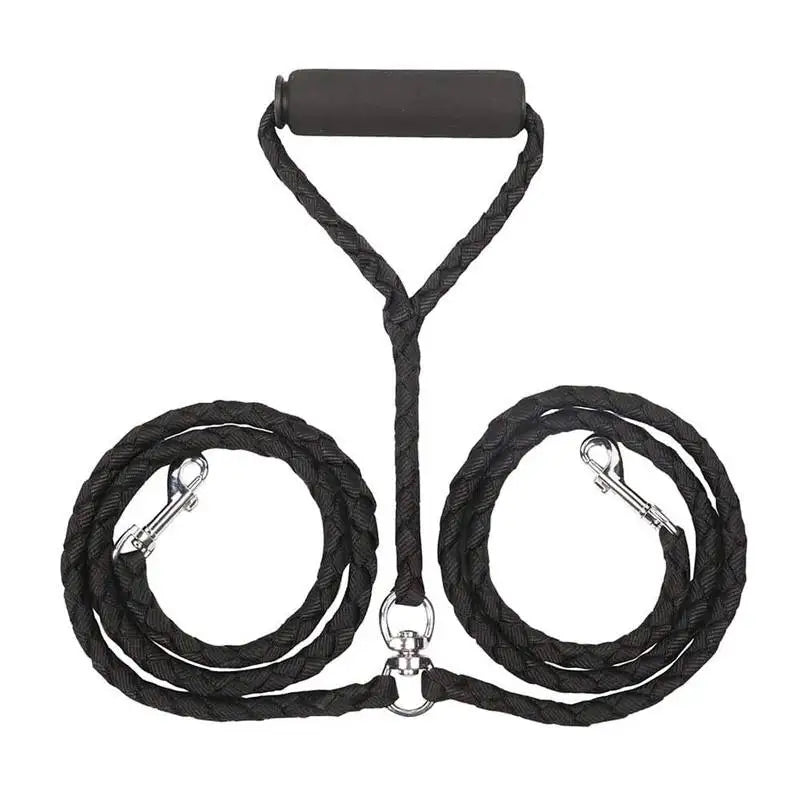 Double Leash For Dogs With 360 Degree Rotation And Safety