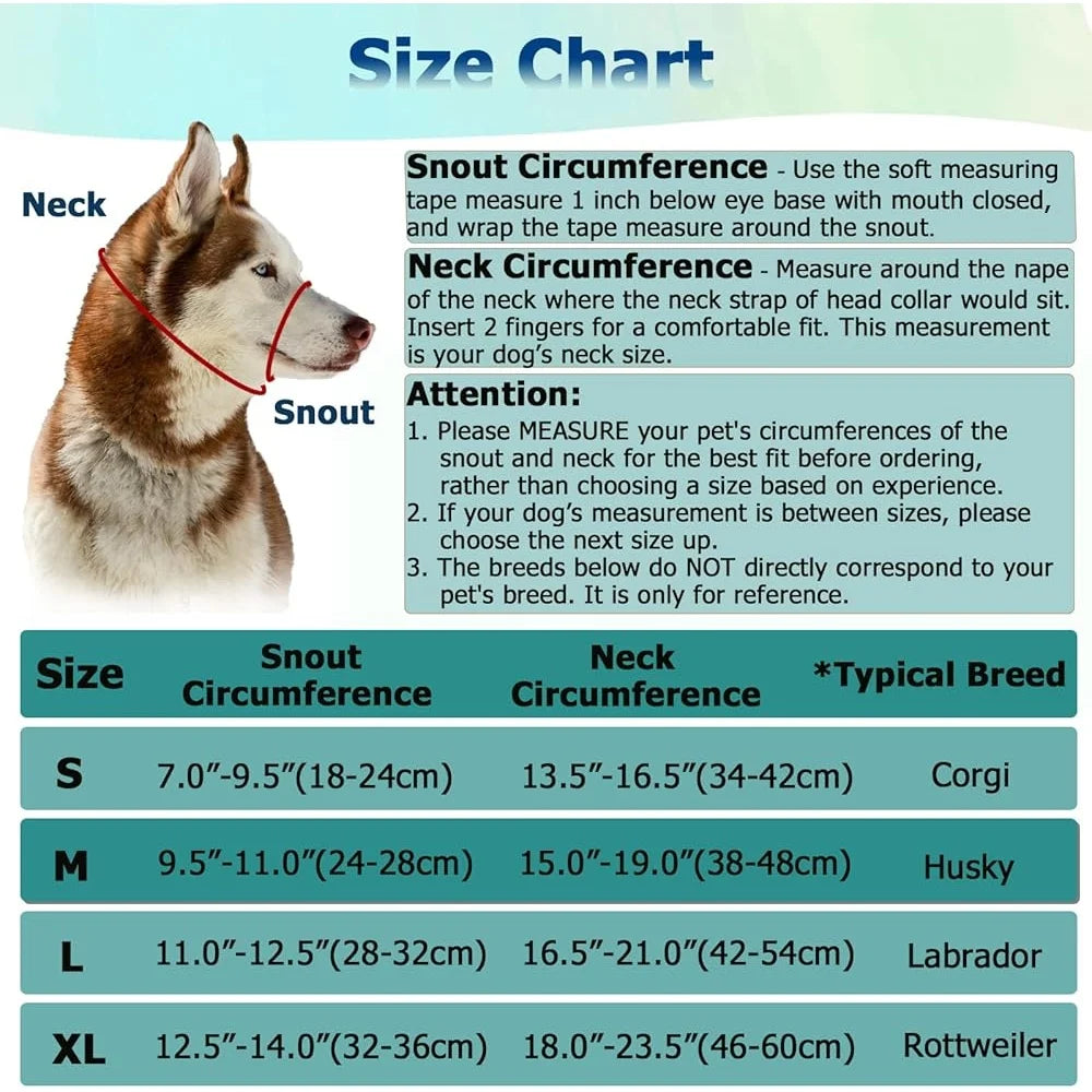 No Pull Dog Head Halter Heavy Pullers Gentle Face Harness Reflective Dog Walking Leash Stop Pulling Medium Aggressive Dogs