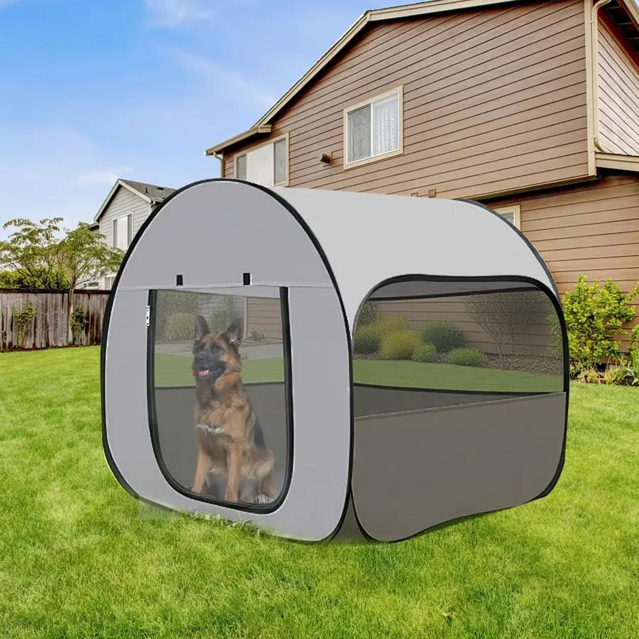 PopUp Dog Kennel Enclosure Large Large Portable Outdoor Pet Crate with Carry Bag, Waterproof Travel Carrier for Camping Home, Gr