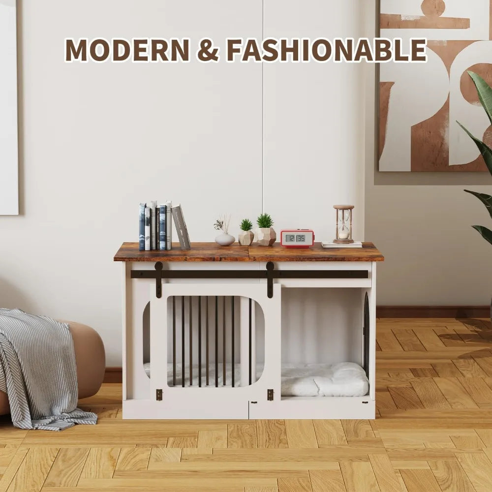 Farmhouse Style Dog Kennel Furniture With Cushion Included