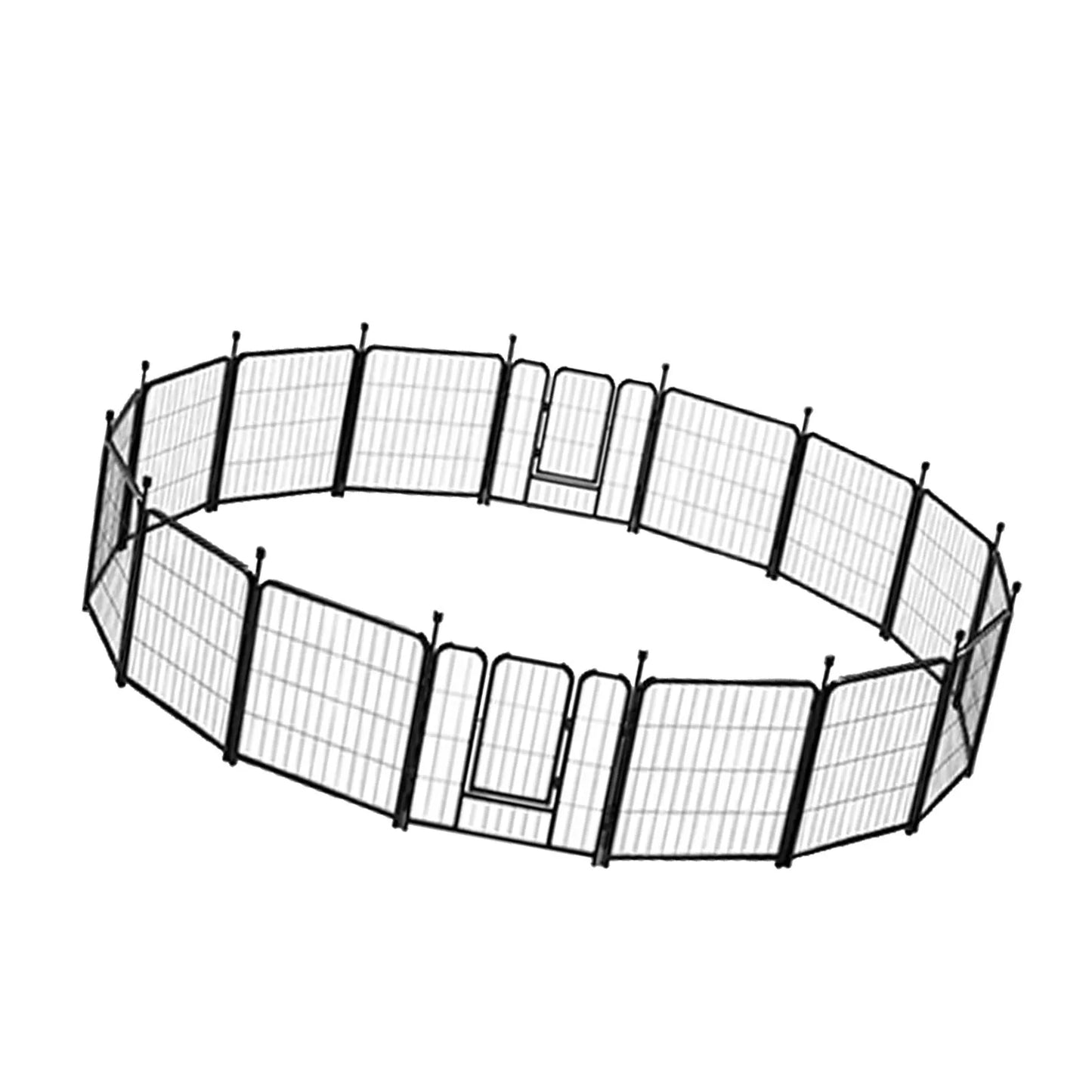 16 Panels 24 Inch Pet Exercise Playpen with Sound Reduction Cover and 2 Clip Metal Dog Puppy Playpen for Indoor and Outdoor Use