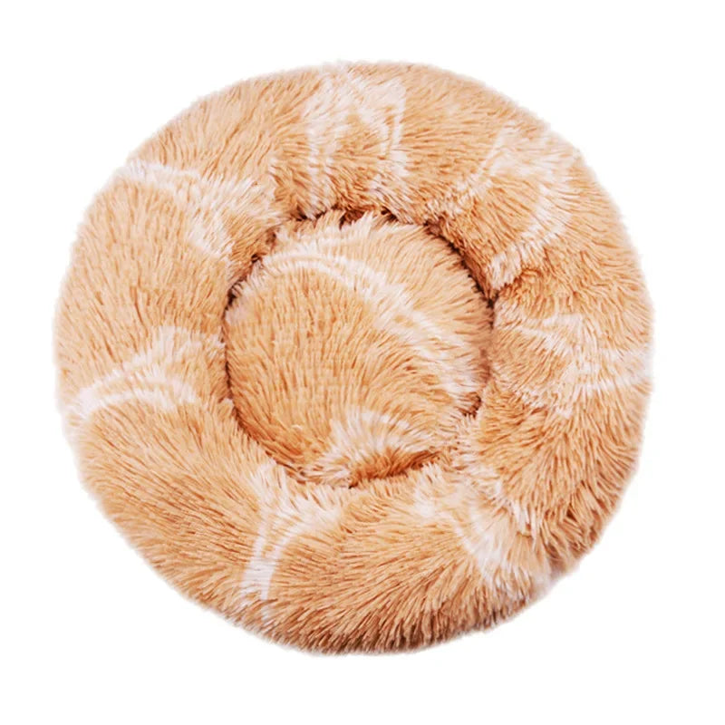 Luxurious Round Pet Bed For Dogs And Cats Plush Comfort
