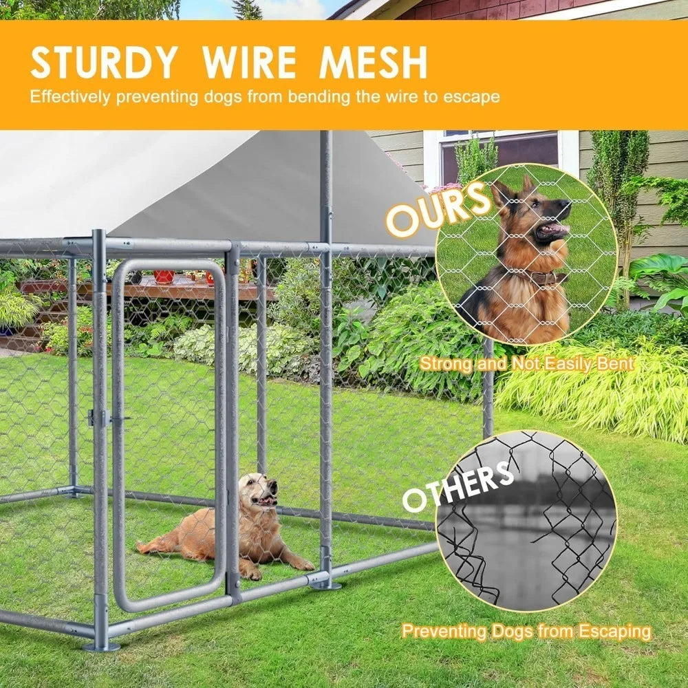 Heavy Duty Outdoor Dog Kennel With Roof And Chain Link