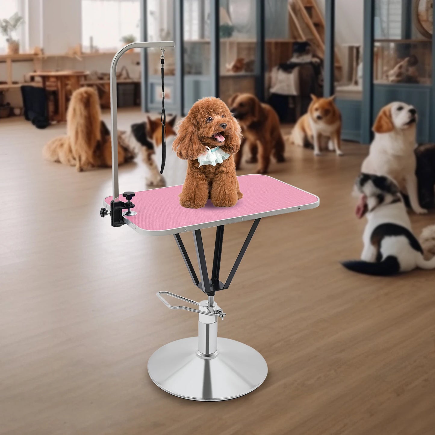 Hydraulic Pet Grooming Table with 360 Degree Swivel Top
