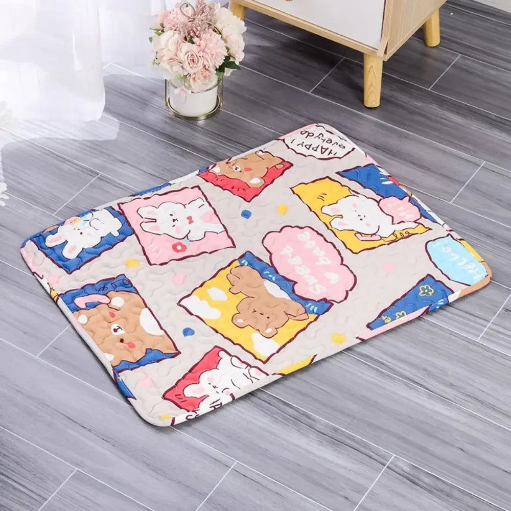 Cute Washable Dog Cooling Mat Breathable Summer Pad Dog Cat Sleeping Pad Pet Ice Pad Blanket Cat Blanket Sofa Pet