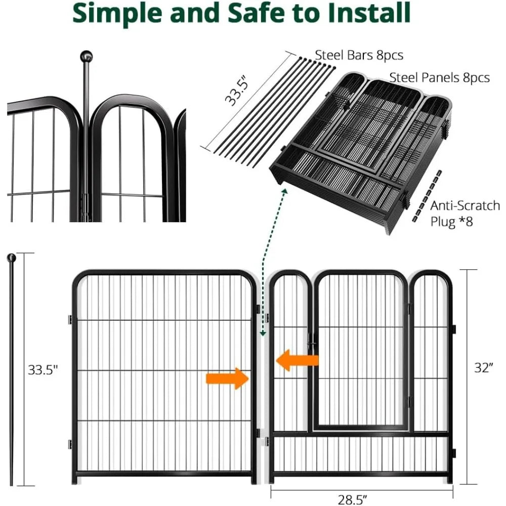 Giant Dog Fence Playpen 24”/32”/40” Indoor Outdoor for Small/Medium