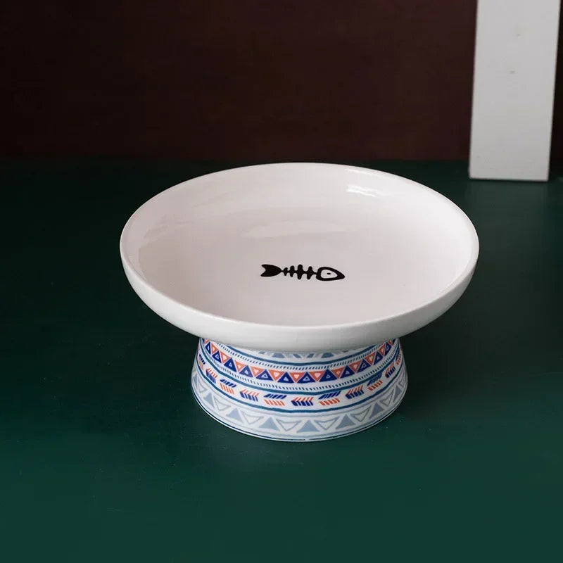 Small Dogs Raised Drinking Supplies Bohemian Food Water Bowl Cat Feeders Pet Ceramic Eating