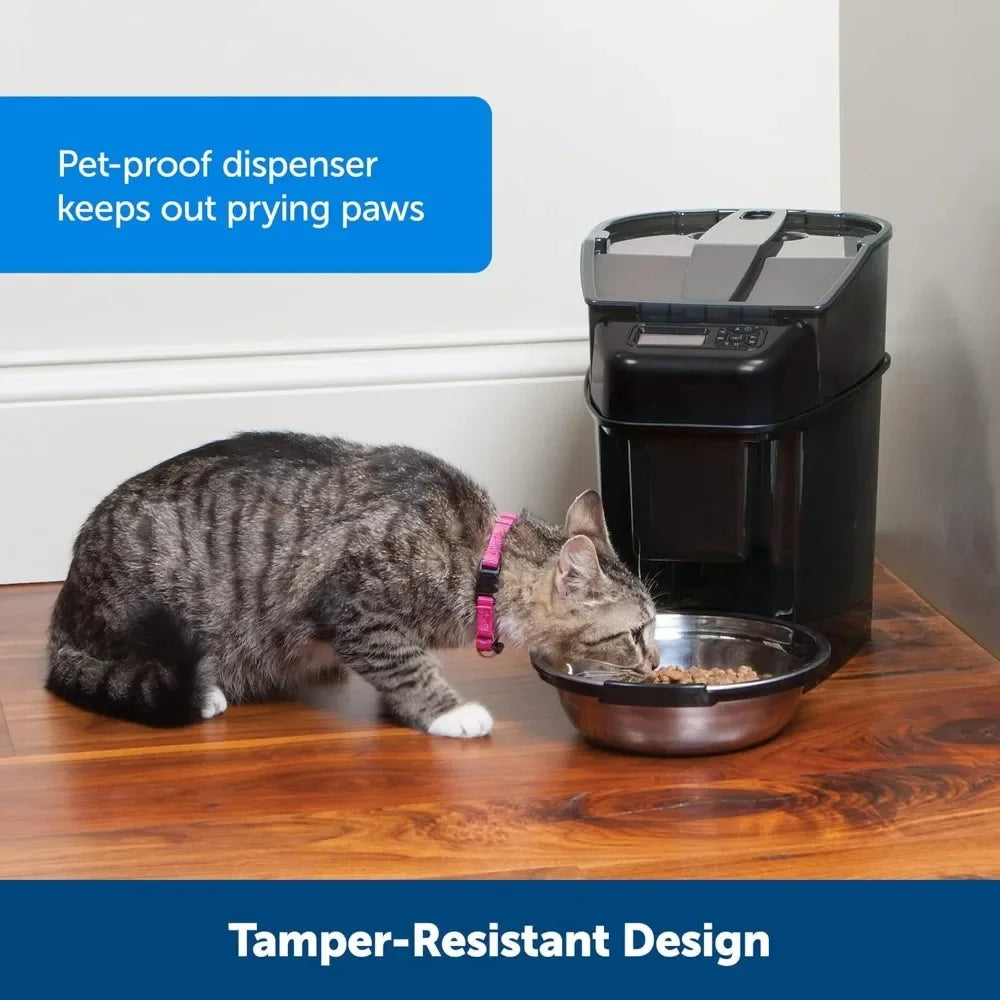 Automatic Cat Feeder Timed Pet Feeder with Programmable Portion Control for Cats and Dogs