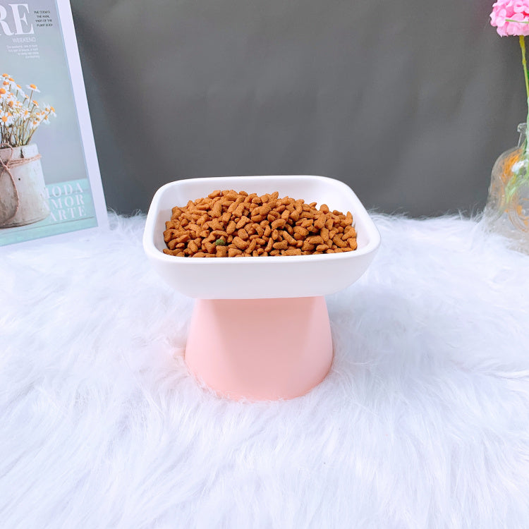Wide Ceramic Cat Bowl for Whisker Relief and Easy Feeding
