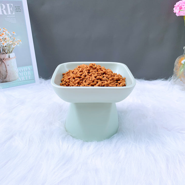 Wide Ceramic Cat Bowl for Whisker Relief and Easy Feeding