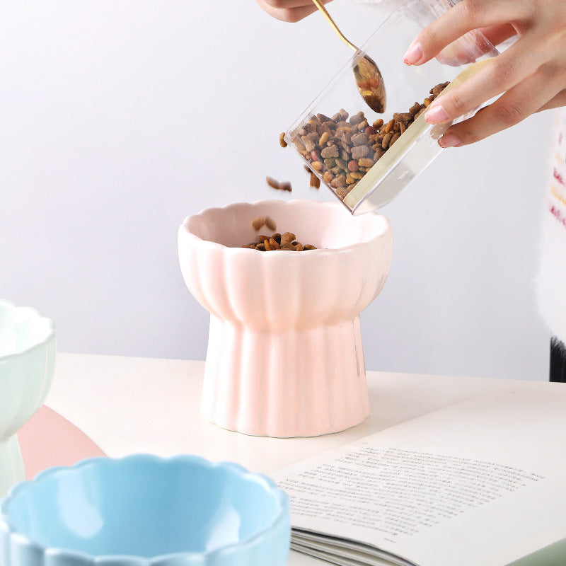 Ceramic Cat Food Bowl Durable Pet Feeding Dish for Cats