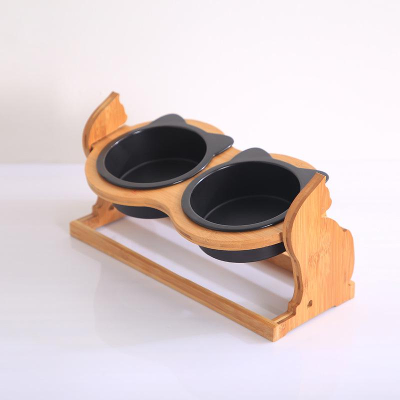 Ceramic Cat Food Bowl With Stand Durable Pet Feeding Station