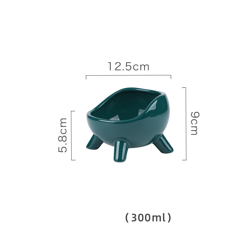 Sturdy Round Arc Ceramic Cat And Small Dog Food Bowl