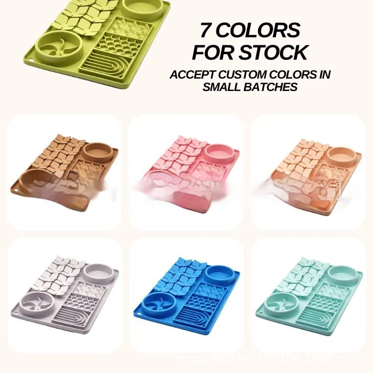 Pet Silicone Licking Mat With Suction Cup For Slow Feeding