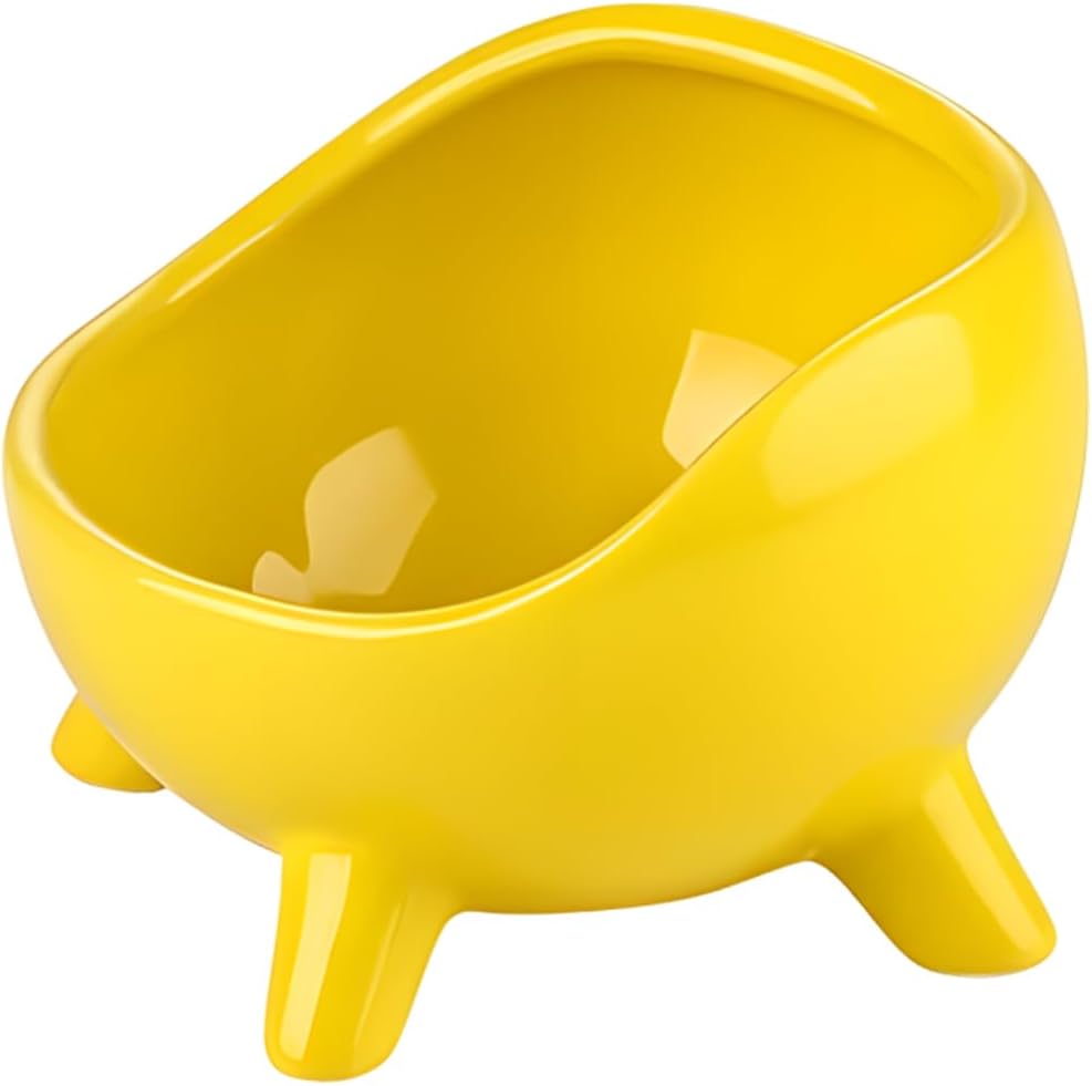 Sturdy Round Arc Ceramic Cat And Small Dog Food Bowl