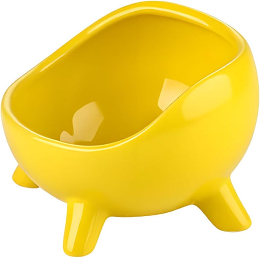 Sturdy Round Arc Ceramic Cat And Small Dog Food Bowl