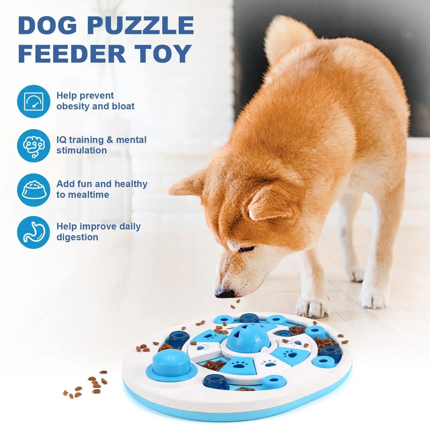 Interactive Dog Puzzle Toy With Bells And Hidden Food Locations