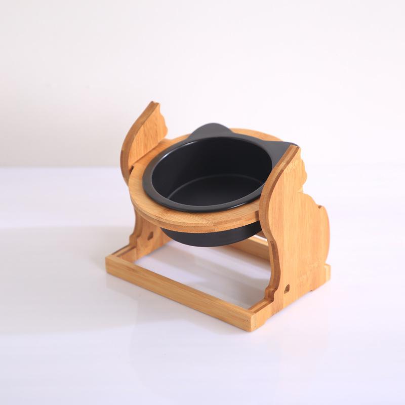 Ceramic Cat Food Bowl With Stand Durable Pet Feeding Station
