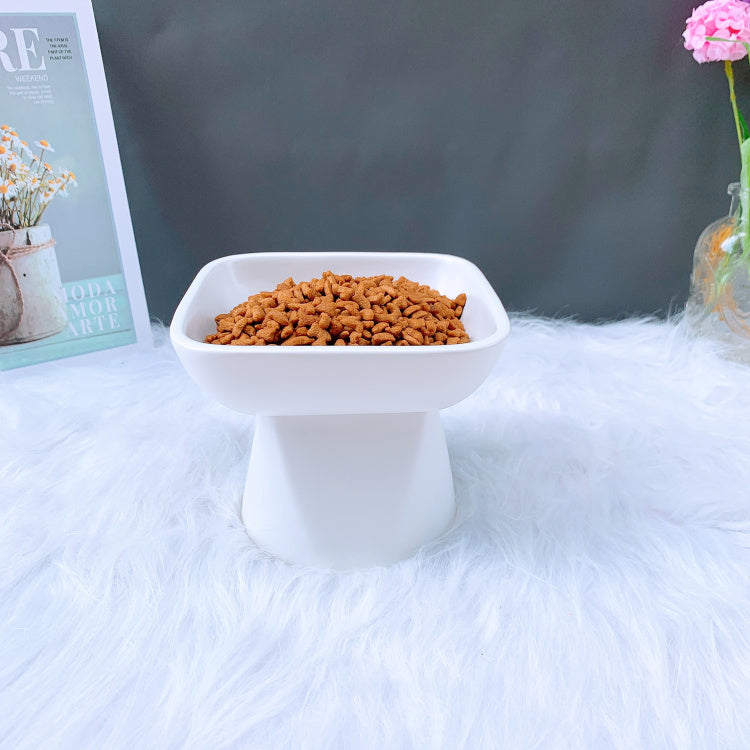 Wide Ceramic Cat Bowl for Whisker Relief and Easy Feeding