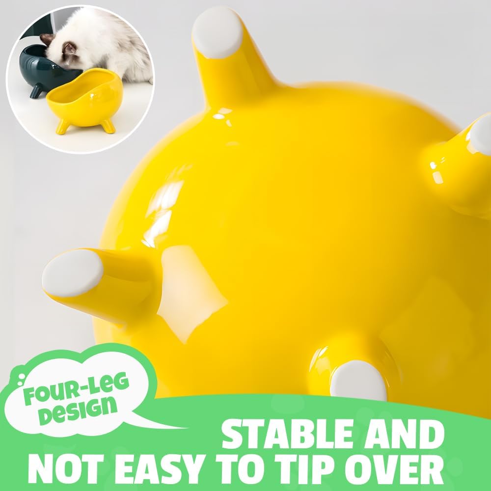 Sturdy Round Arc Ceramic Cat And Small Dog Food Bowl