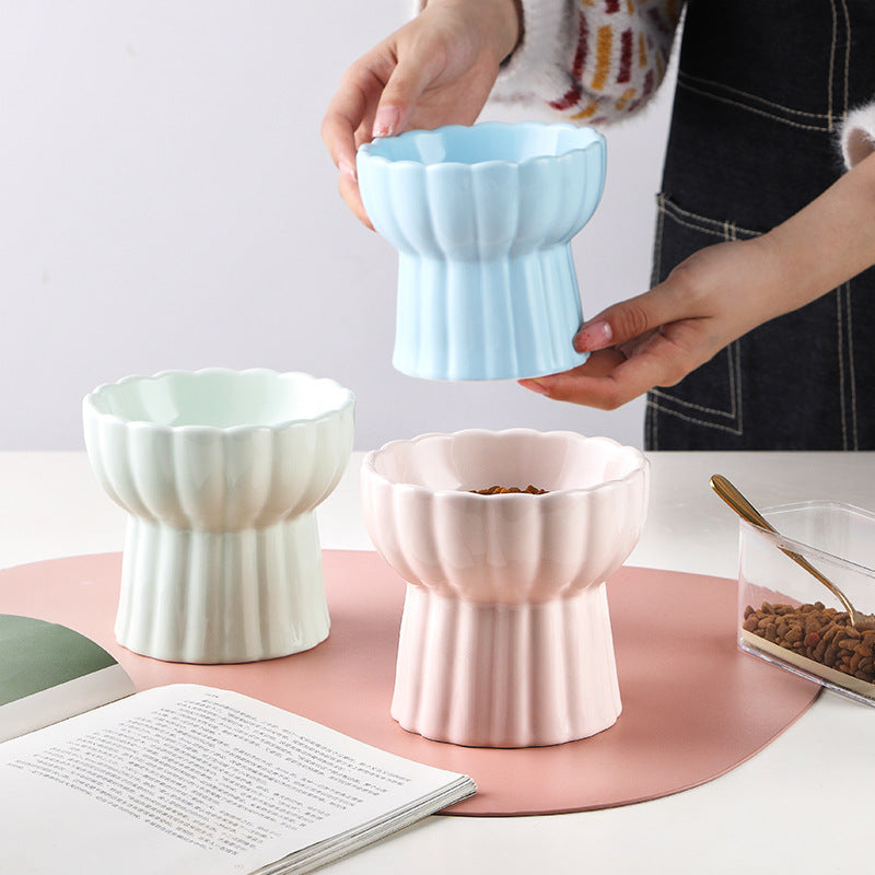 Ceramic Cat Food Bowl Durable Pet Feeding Dish for Cats