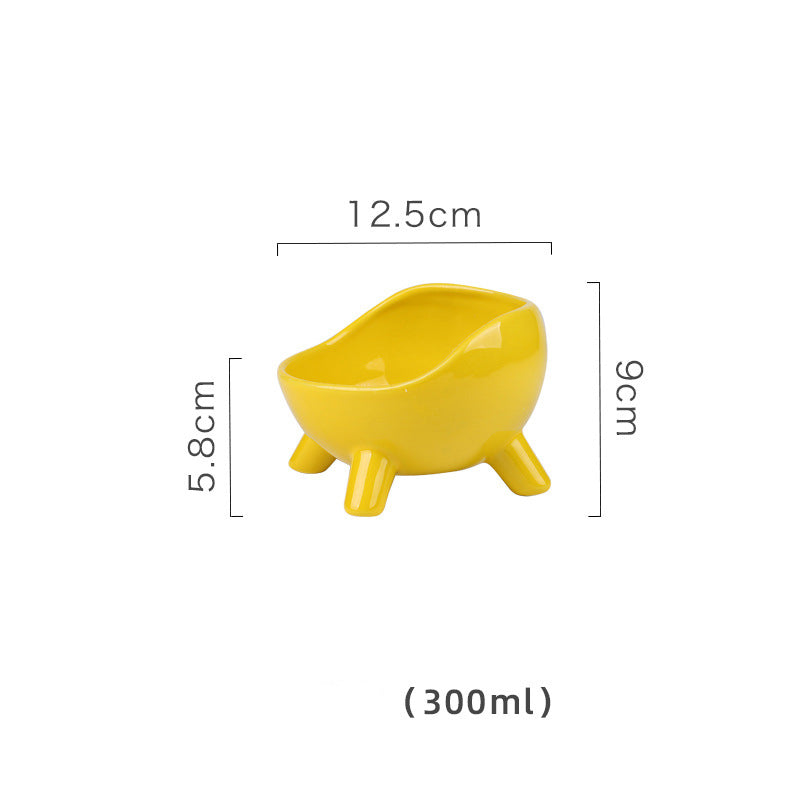 Sturdy Round Arc Ceramic Cat And Small Dog Food Bowl