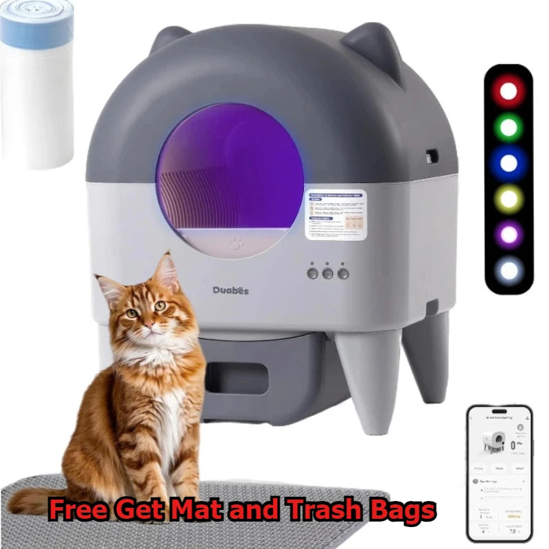Automatic Self Cleaning Cat Litter Box With App Control