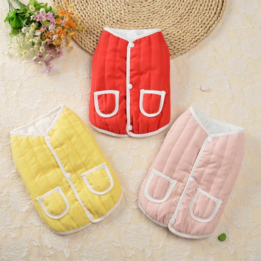 Cotton Padded Dog Coat Vest With Practical Front Pockets