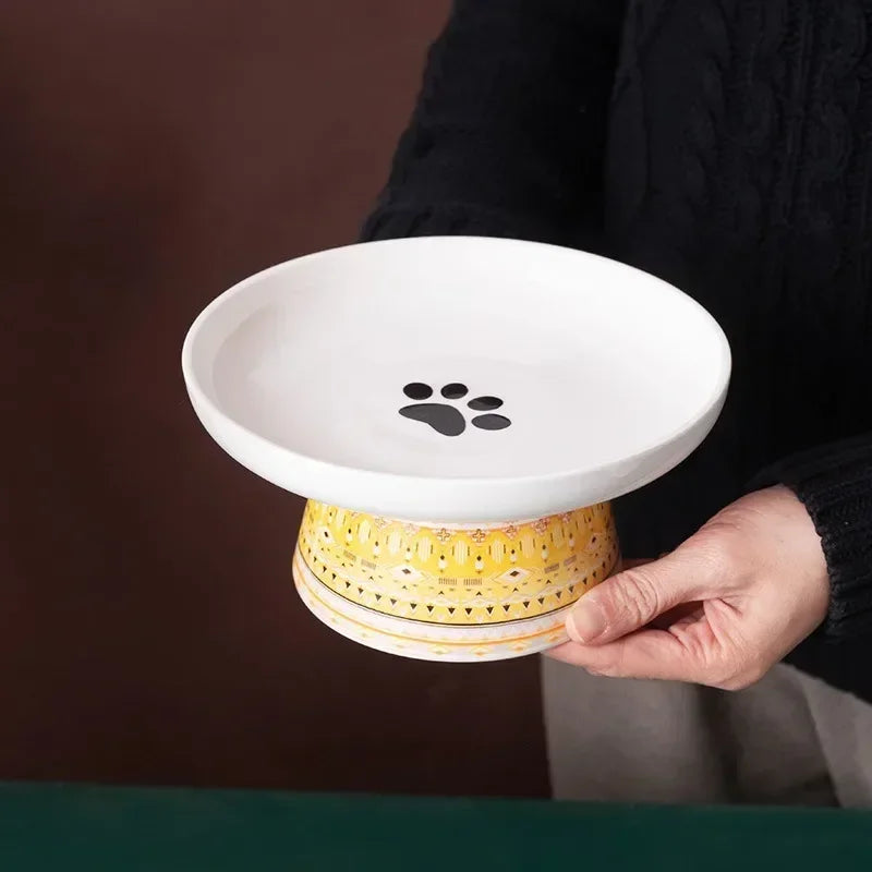 Small Dogs Raised Drinking Supplies Bohemian Food Water Bowl Cat Feeders Pet Ceramic Eating