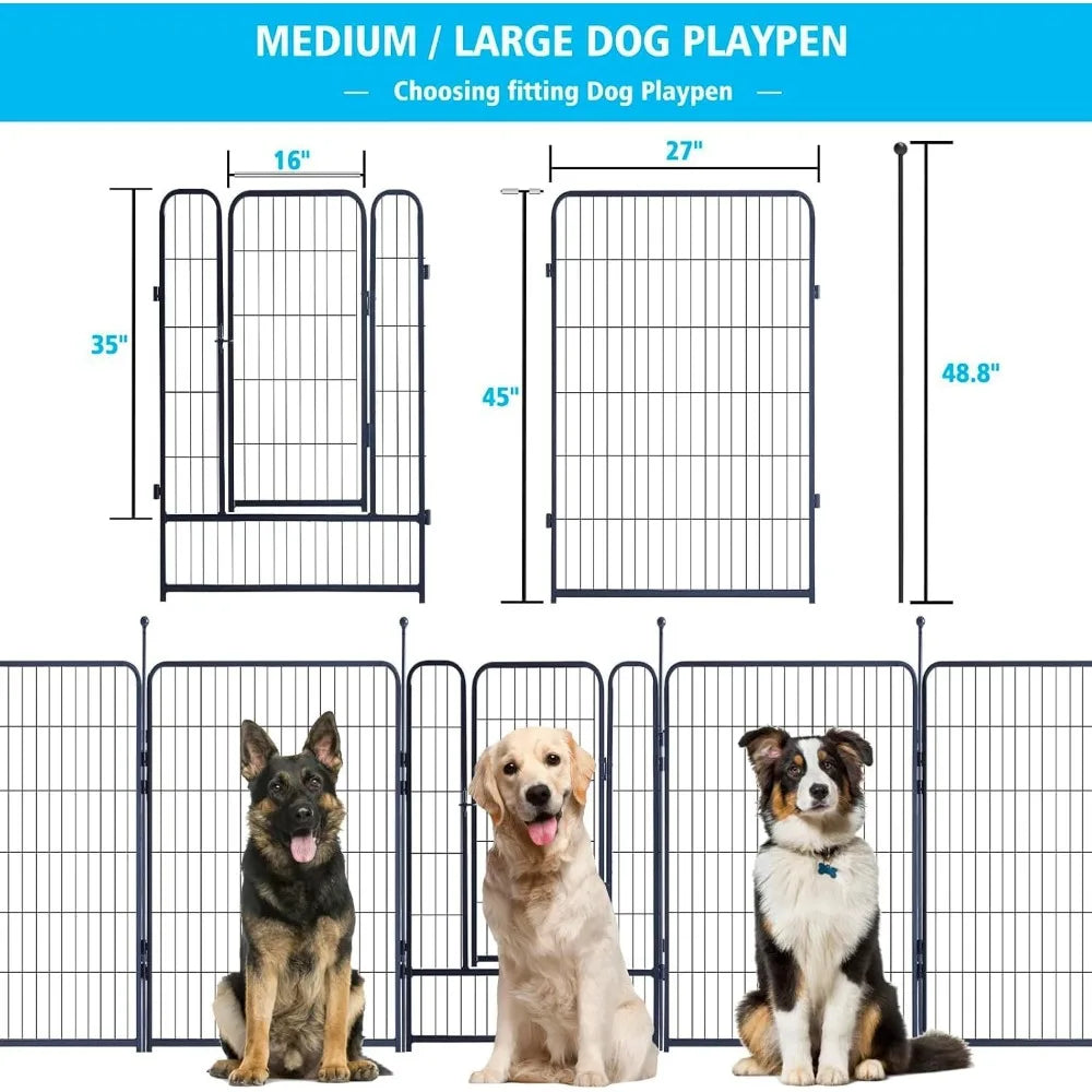 Foldable Outdoor Metal Dog Fence With Door Playpen