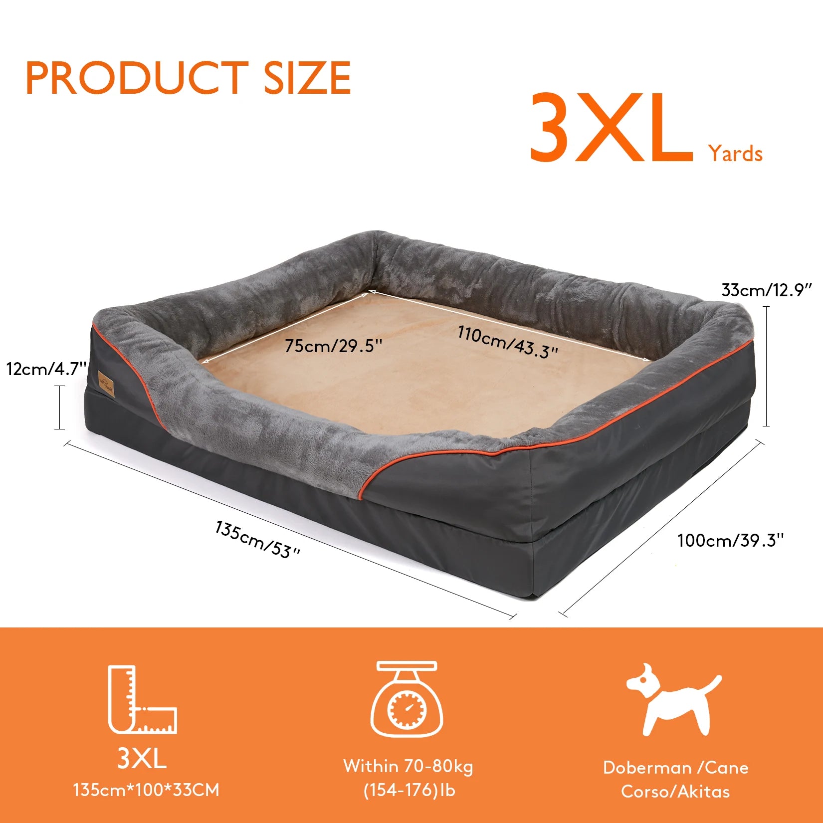 Large Dog Bed Soft Comfortable Anti Allergy Warm Fleece 