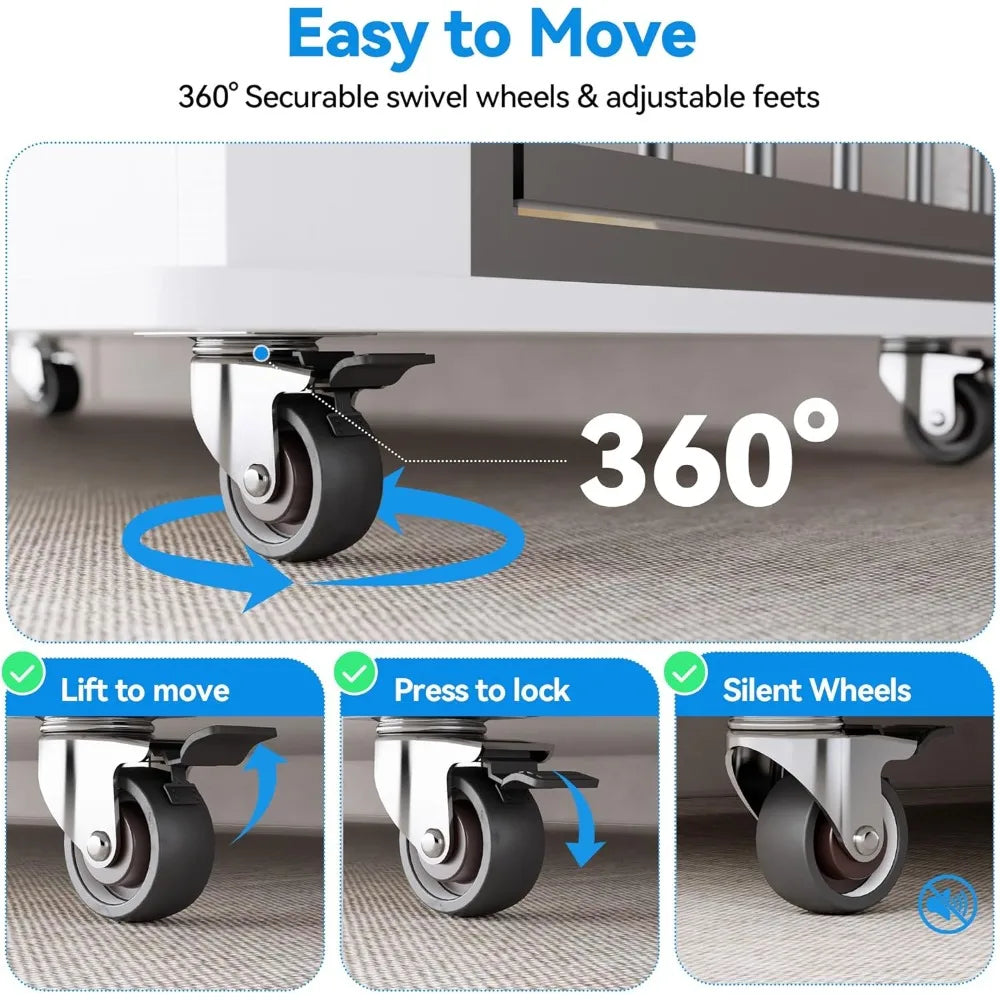 Double Dog Crate Furniture For Two Dogs Indoor Wooden Kennel