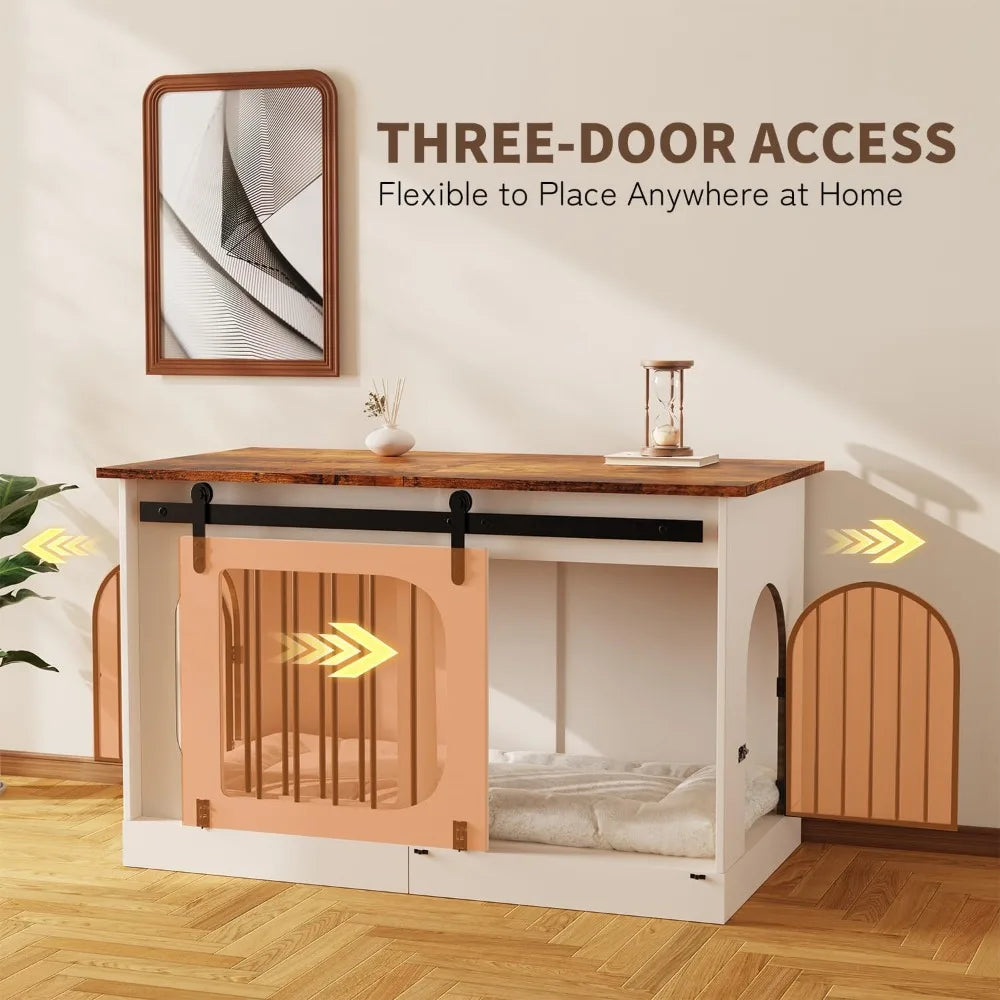 Farmhouse Style Dog Kennel Furniture With Cushion Included