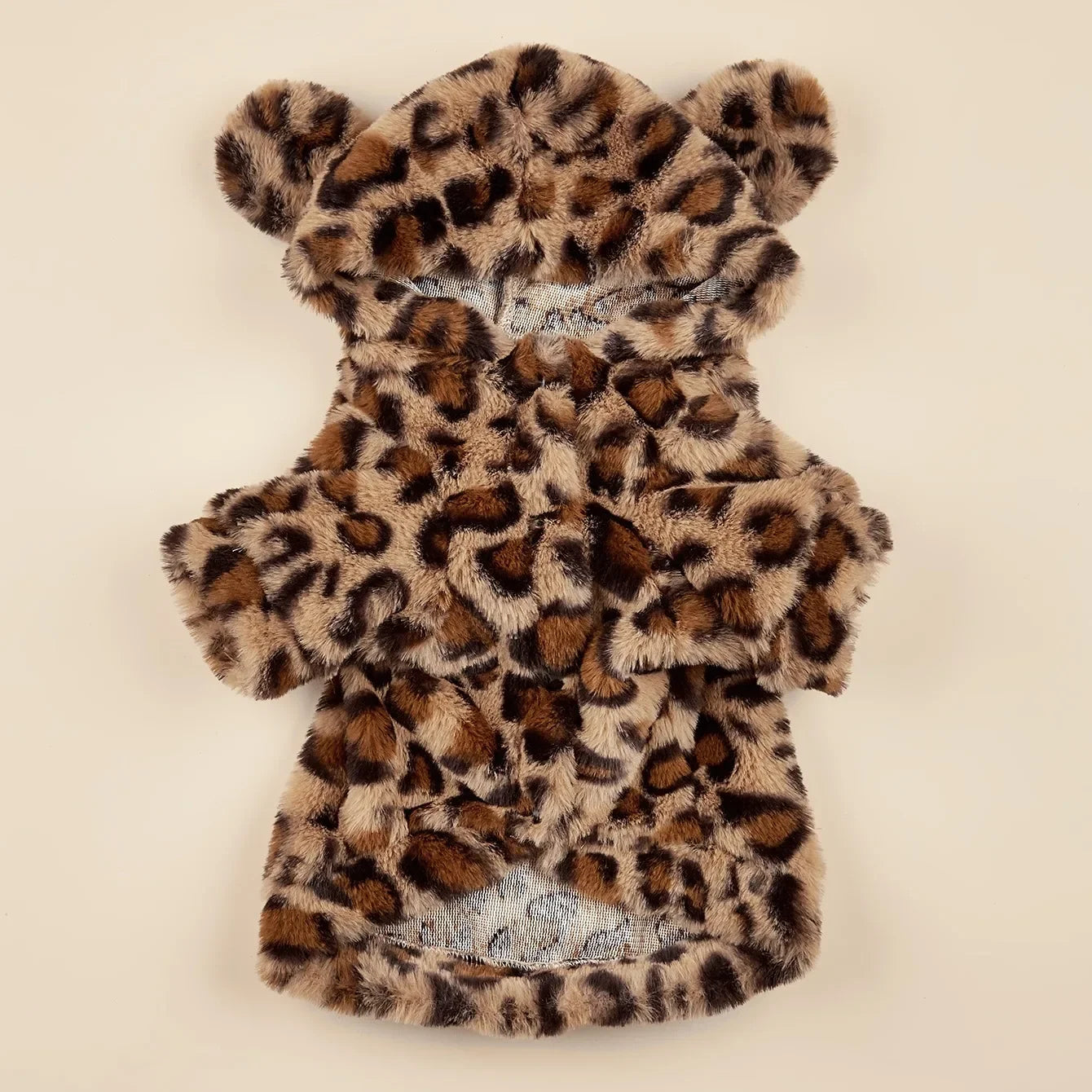 Pet Hoodie For Small & Medium Dogs, Leopard Dog Hoodie With Ears, Plush Dog Clothes, Pet Apparel