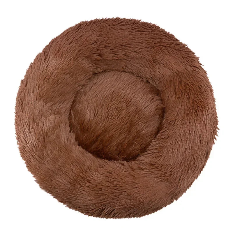 Luxurious Round Pet Bed For Dogs And Cats Plush Comfort