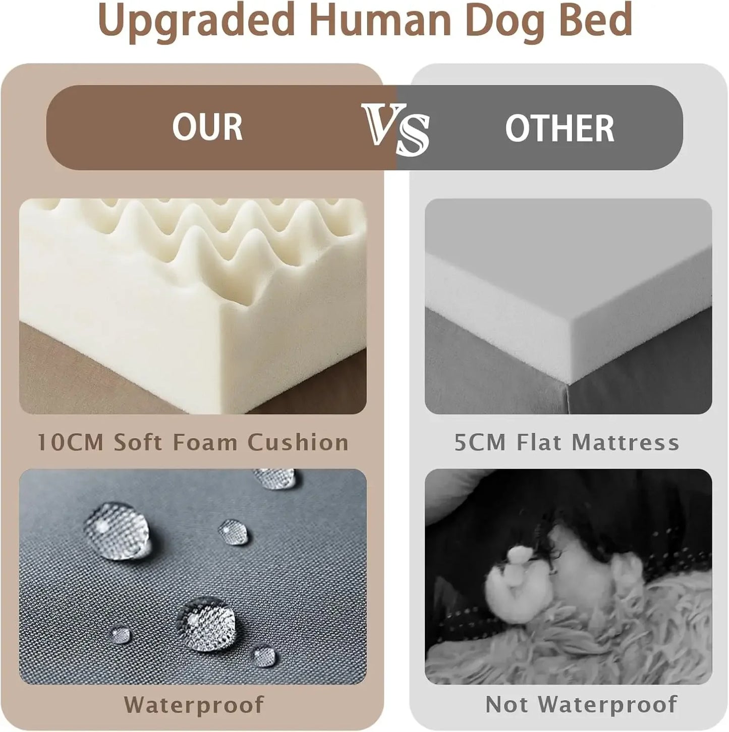 Giant Memory Foam Human Dog Bed For Adults And Pets