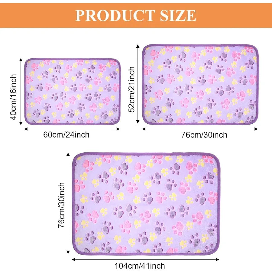 Cozy Paw Print Fleece Blanket Set for Dogs and Cats