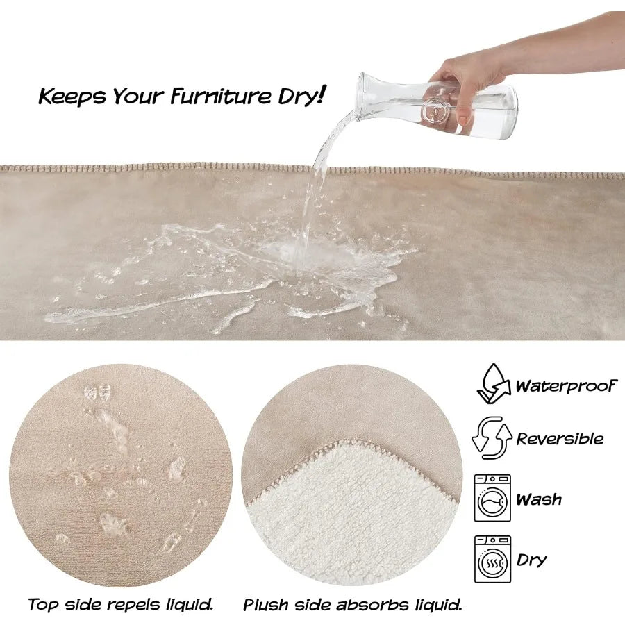Waterproof Blanket for Dogs and Cats Reversible 50x60 Throw for Couch Bed Car Protection Against Spills Stains and Pet Fur Idea