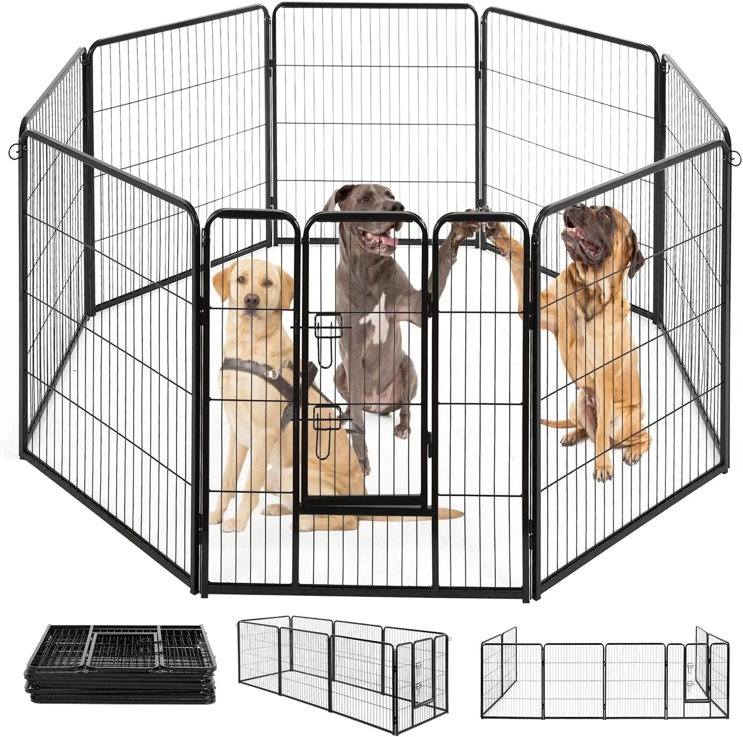 Dog Playpen | 40 Inch, 8 Panels | Heavy Duty Metal Pet Exercise Pen 