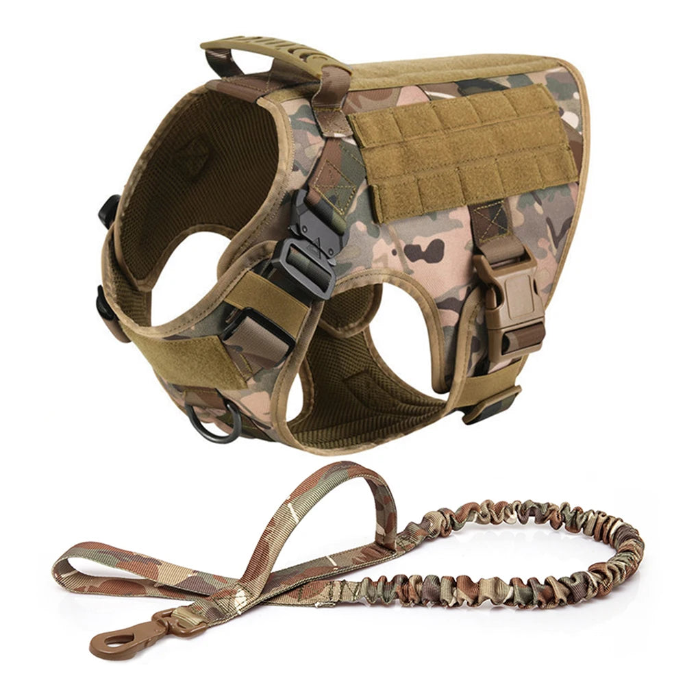 Tactical Dog Harness Leash Set for Large Dogs Military Harnesses 
