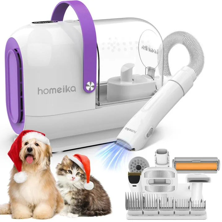Homeika Dog Grooming Kit 3L Dog Hair Vacuum 99 Percent Pet Hair Suction Power Silent Pet Vacuum Groomer Dog Cat Hair Removal Brush