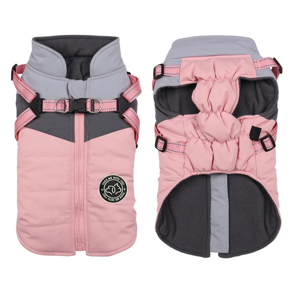 Winter Waterproof Dog Harness Vest For Small Dogs Warm Coat