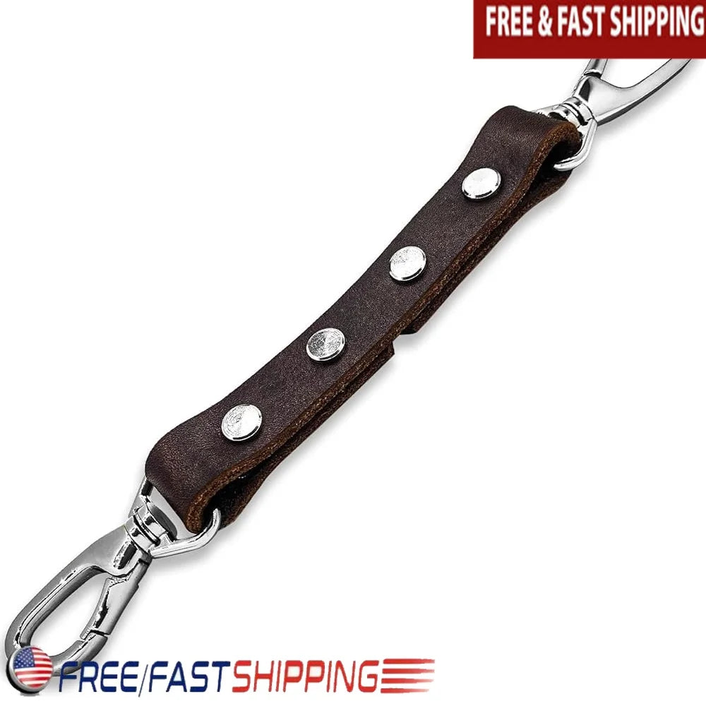 Durable Dog Collar Safety Strap Harness Clip Escape Proof Handmade Leather Connector for All Breeds