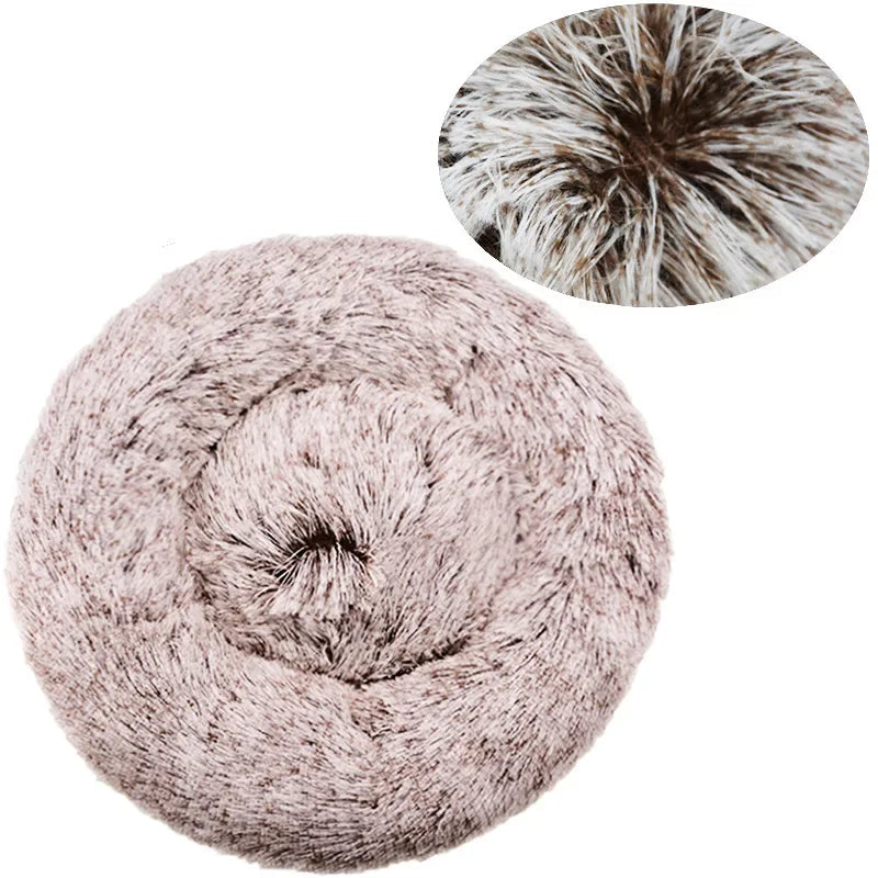 Luxurious Round Pet Bed For Dogs And Cats Plush Comfort